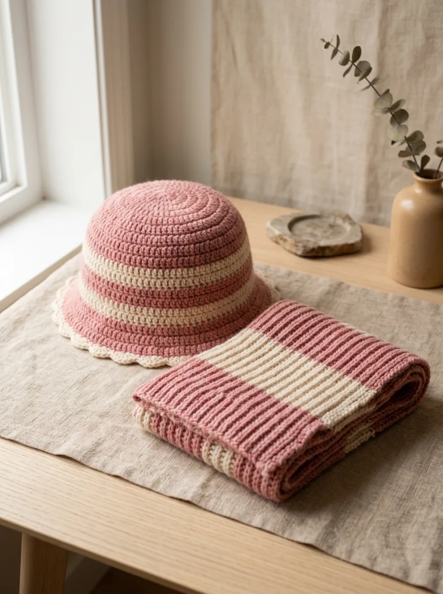 Modern crochet accessories featuring ribbing and textured stitches